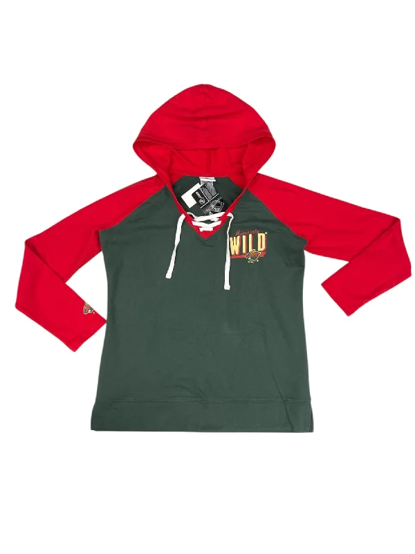 Buy Now Athletic Top Long Sleeve Crewneck By Nhl In Green & Red, Size: L