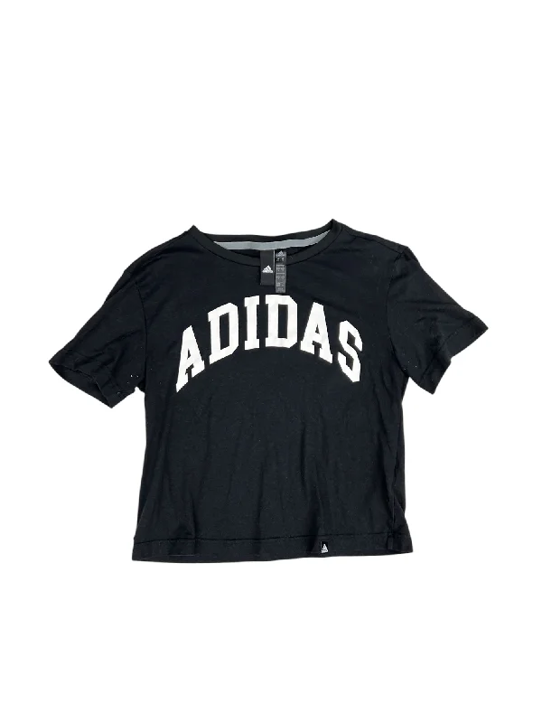 Special Offer Athletic Top Short Sleeve By Adidas In Black & White, Size: Xs