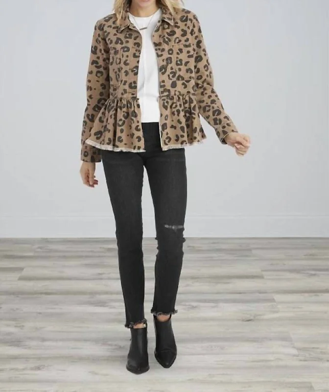 Crazy Deals Banks Denim Jacket In Leopard