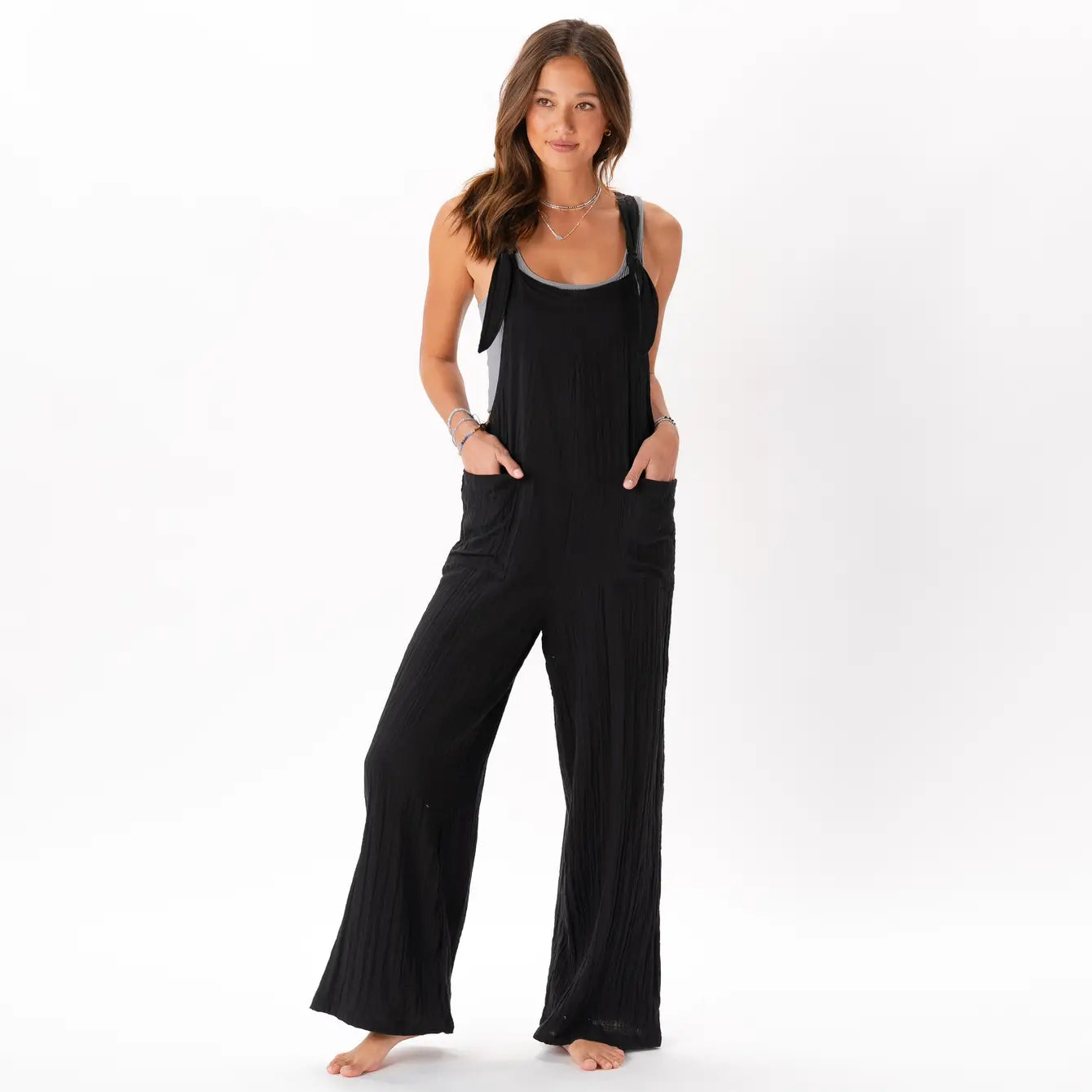 Savings Event Black Tie Strap Nomad Jumpsuit
