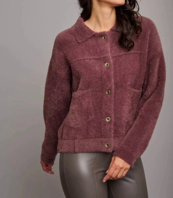 Deep Discounts Bubbly Jacket In Prune