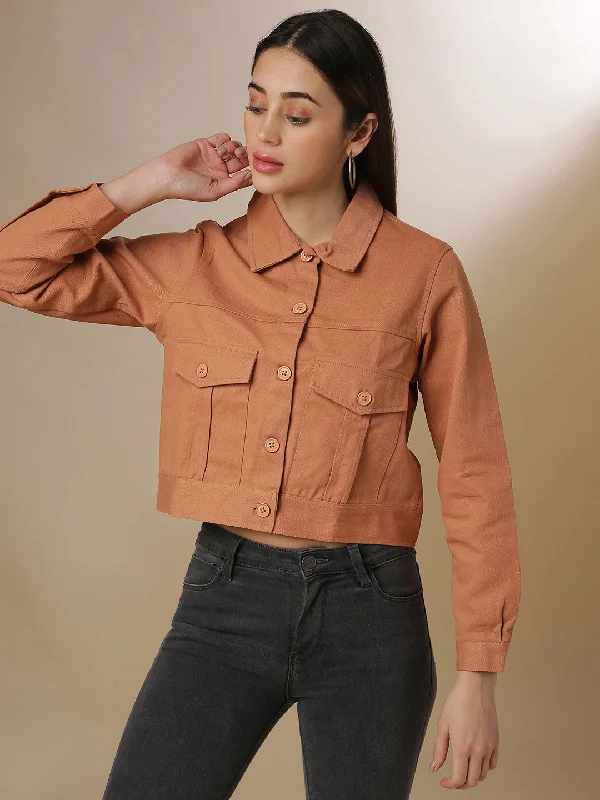 YEAR-End Sale Campus Sutra Women Solid Stylish Casual Denim Jacket