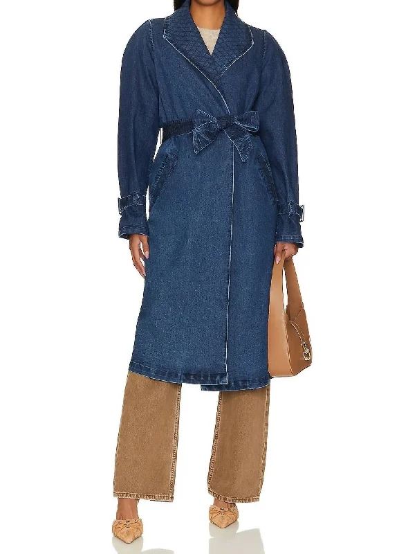 Time-Limited Offer Cara Trench Coat In Indigo