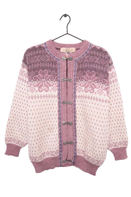 Price Blitz Nordic Floral Wool Cardigan