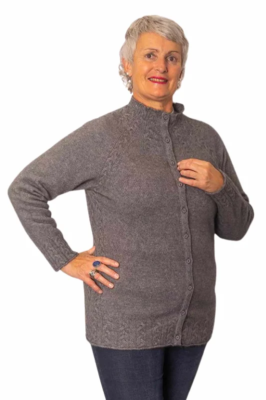 Holiday Sale Merino Possum Cable Button Cardigan