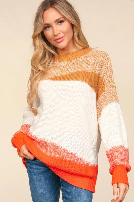 Hurry In Haptics Color Block Long Sleeve Sweater