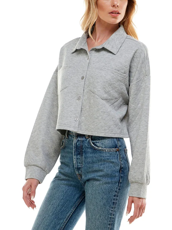 Take Advantage Juniors Womens Quilted Short Shirt Jacket