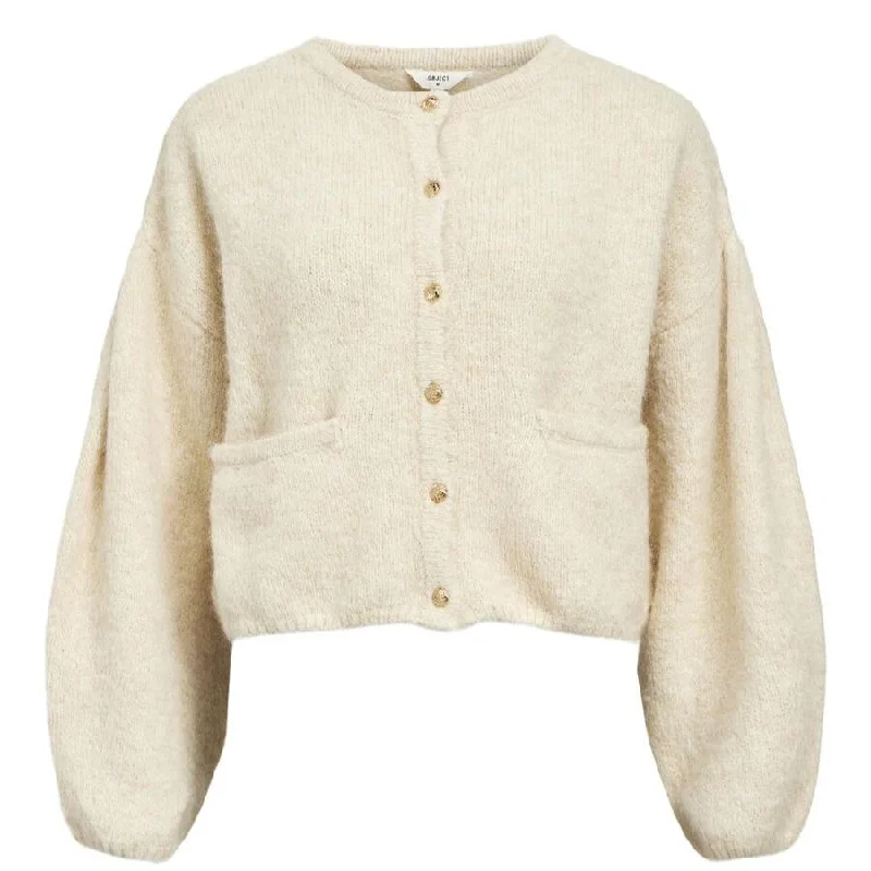 Incredible Offers Knitted Button Down Cardigan in White Sand