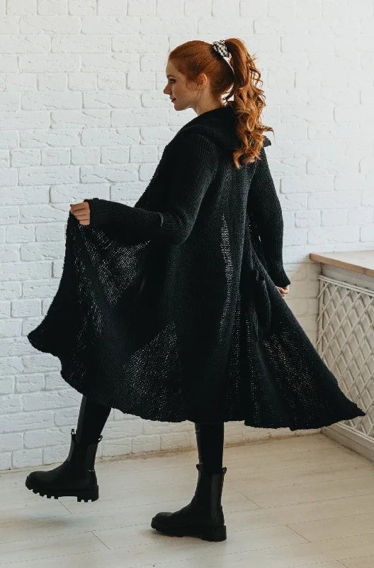 Discount Extravaganza Long Hooded Cardigan