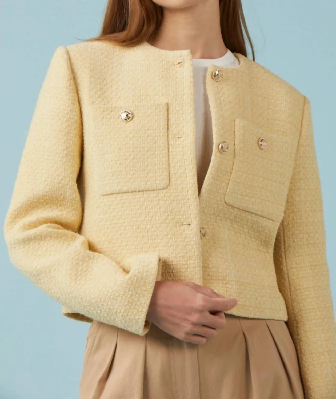 Reduced Prices Marcelle Tweed Jacket In Yellow