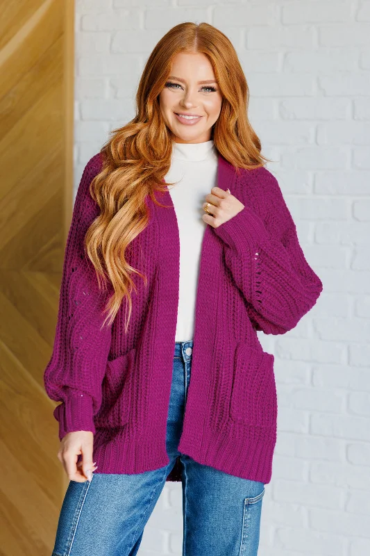 Super Deal Maybe Monday Cardigan in Berry