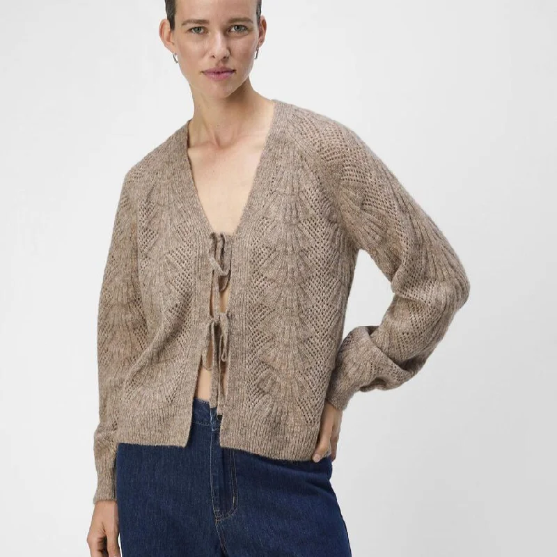 Exclusive Offers Bow Cardigan In Taupe