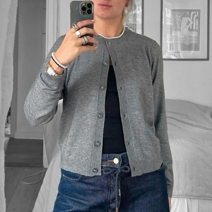 Exclusive Savings OBJTHESS Cardigan in Medium Grey Melange
