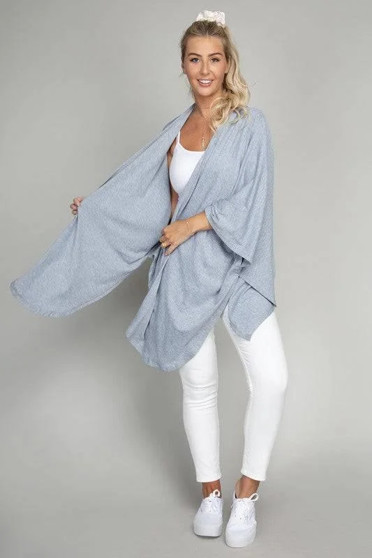 Weekend Deal Oversized Batwing Sleeve Open Cardigan