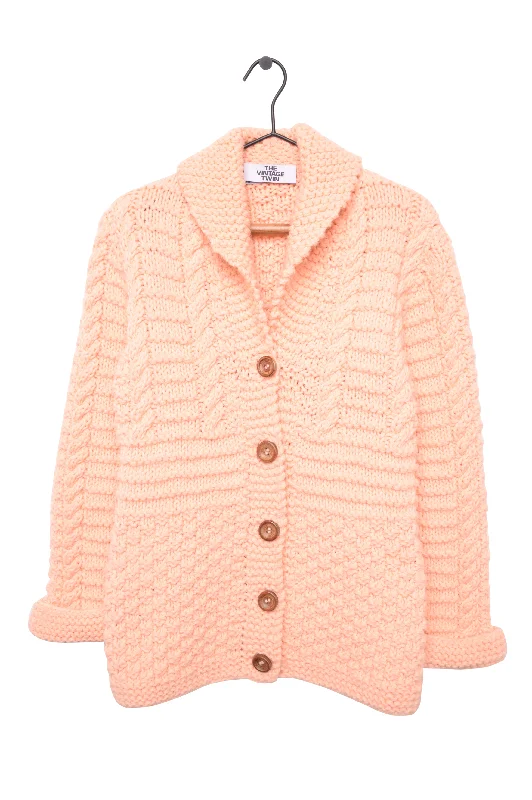 Customer Appreciation Sale Peach Cable Knit Cardigan Jacket