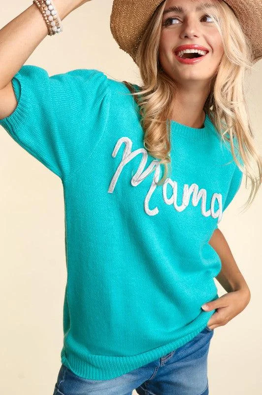 Blowout Deals Plus Size Embroidered Mama Sweater