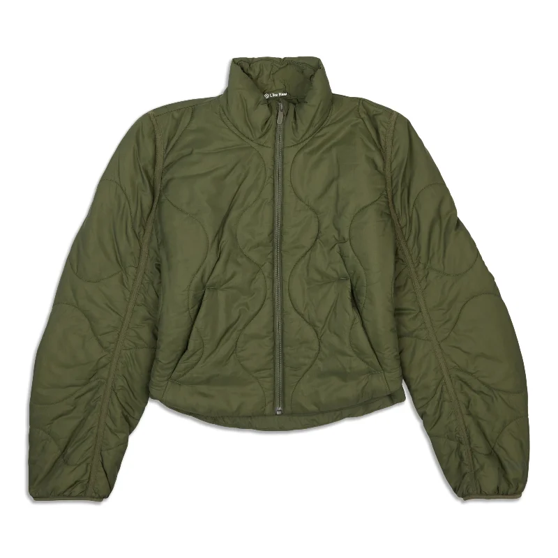 While Supplies Last Quilted Light Insulation Cropped Jacket - Resale