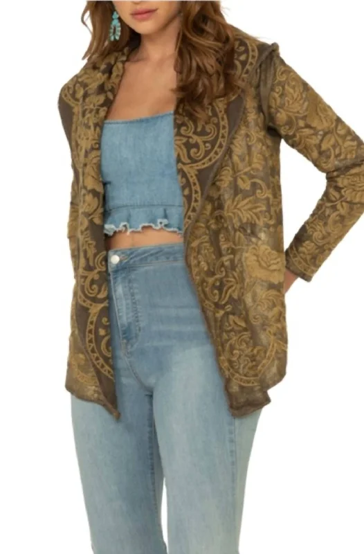Must-Have Deals Rio Metallic Rio Hoodie In Gold