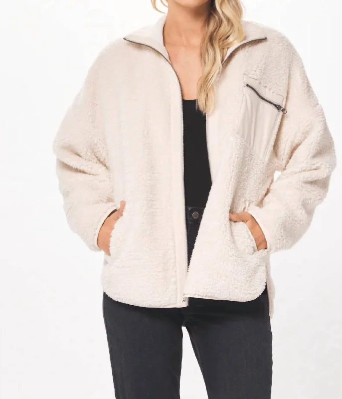 Major Savings Shearling Jacket In Ecru