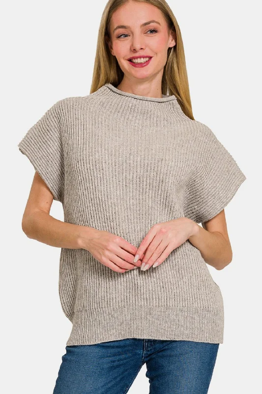 Get It Before It’s Gone Short Sleeve Mock Neck Sweater