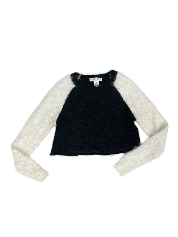 Don't Miss Sweater By Planet Gold In Black & White, Size: Xs