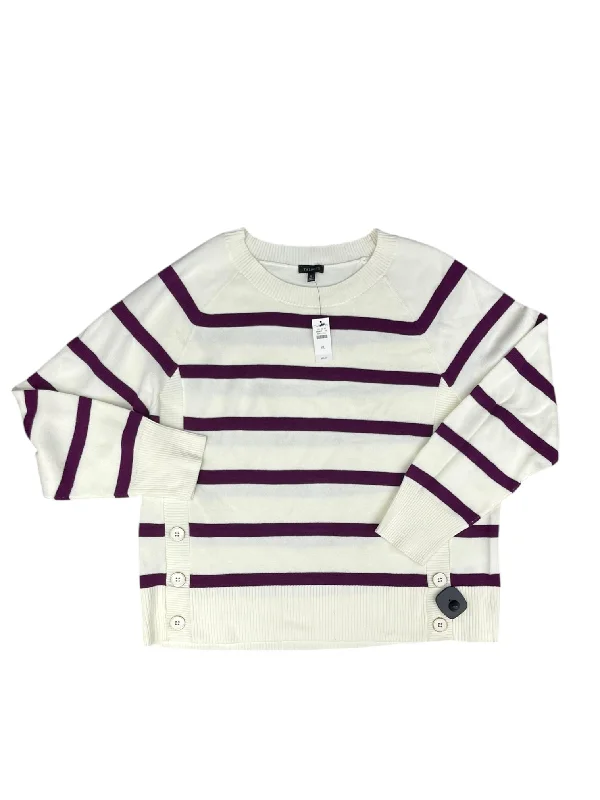 Act Now Sweater By Talbots In Purple & White, Size: Xl