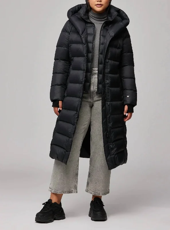 Sneak Peek Sale Talyse Hood Down Coat In Black
