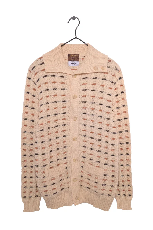 Super Sale 1970s Textured Collared Cardigan