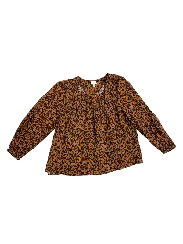 Limited Time Top Long Sleeve By A New Day In Orange, Size: M