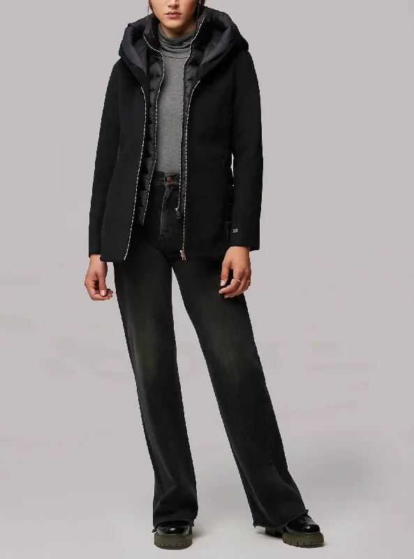Anniversary Sale Viviana Mixed Media Jacket In Black