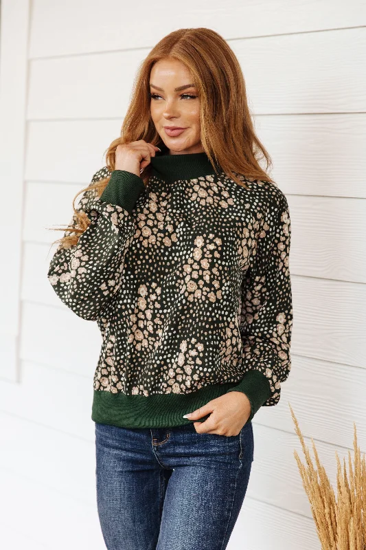 Midnight Madness Where Are We Going Mock Neck Pullover