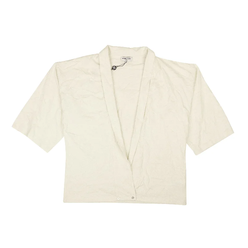 Deal of the Day White Cotton Blank Jersey Kimono