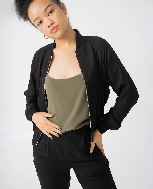 Year-End Clearance Silk Bomber Jacket
