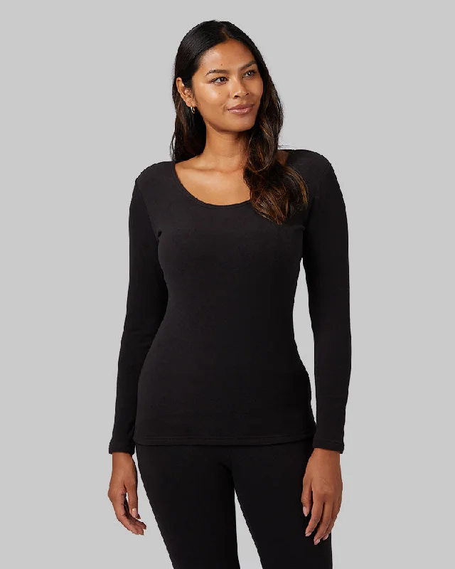 Steals and Deals WOMEN'S HEAVYWEIGHT FLEECE BASELAYER SCOOP TOP