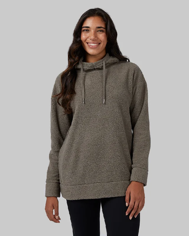 Overstock Sale WOMEN'S SHORTHAIR SHERPA PULLOVER HOODIE