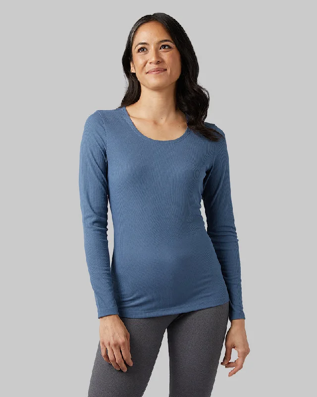 Major Savings WOMEN'S SOFT RIB SCOOP TOP