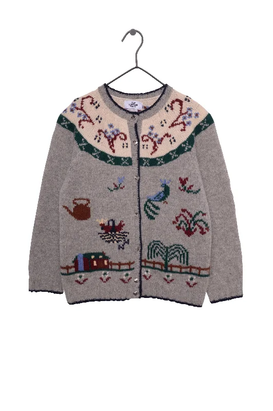 Stock Clearance Wool Farm Scene Grandma Cardigan