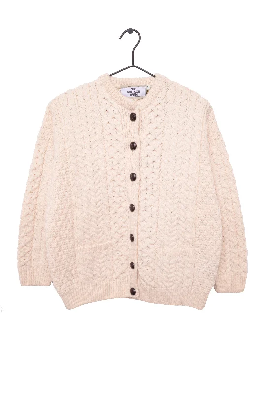Weekend Flash Sale Wool Irish Cable Knit Cardigan