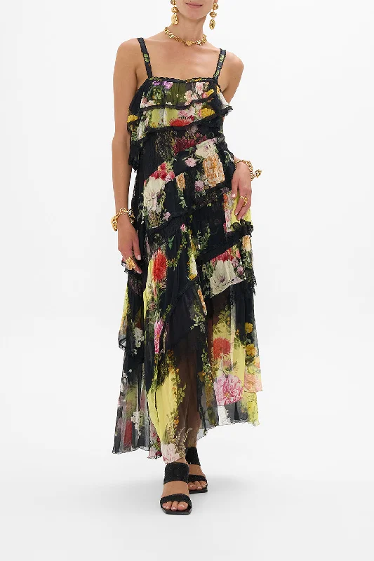 Buy More, Save More ASYMMETRIC SPLICED LACE DRESS ADORNED IN ALEXANDRIA