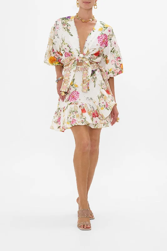 Exclusive Access RUFFLE HEM WRAP SKIRT EGYPTIAN ROSE