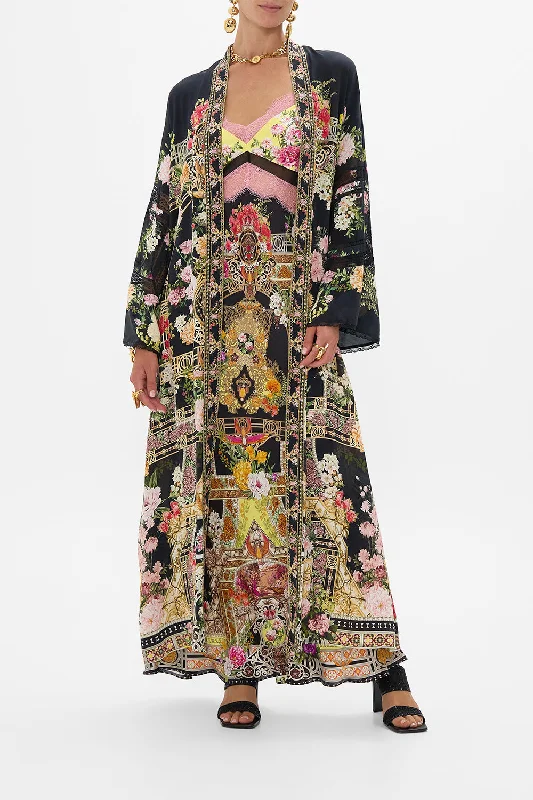 Weekend Deal FLARE SLEEVE LONG ROBE ADORNED IN ALEXANDRIA