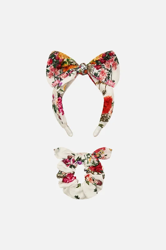 Don't Wait KIDS BOW HEADBAND AND SCRUNCHIE SET EGYPTIAN ROSE