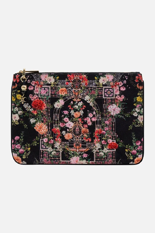 Bargain Blast SMALL CANVAS CLUTCH ADORNED IN ALEXANDRIA