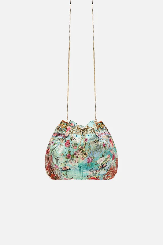 Huge Savings DRAWSTRING POUCH WITH CHAIN STRAP THE JEWELLERY MUSEUM