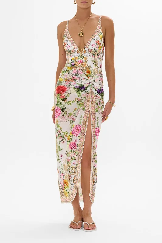 Deal of the Day TWIST FRONT LONG SKIRT EGYPTIAN ROSE