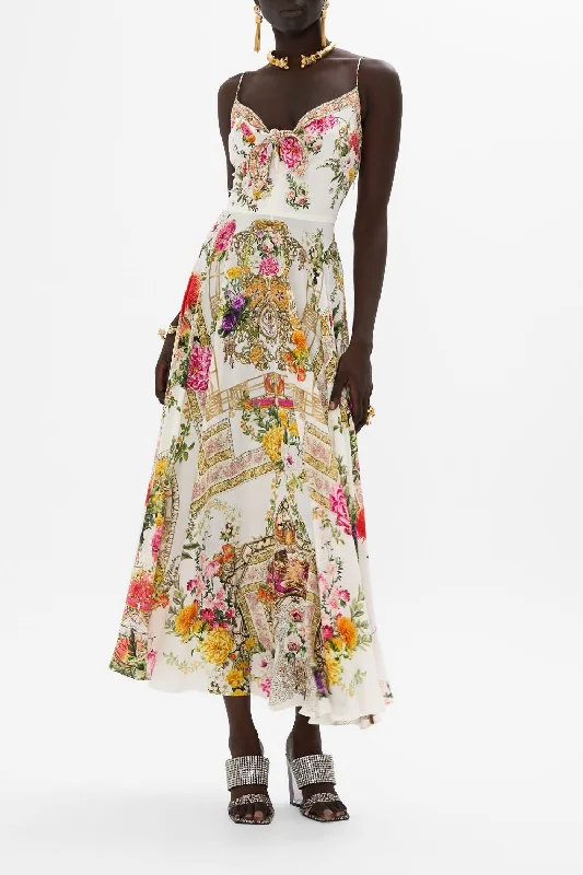 Warehouse Sale LONG DRESS WITH TIE FRONT EGYPTIAN ROSE