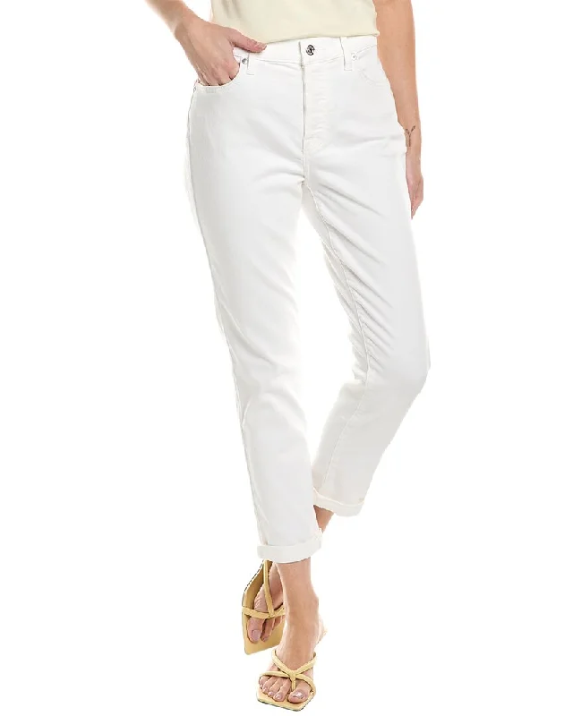 One-DAY Sale 7 For All Mankind Josefina Squiggle White Feminine Boyfriend Jean