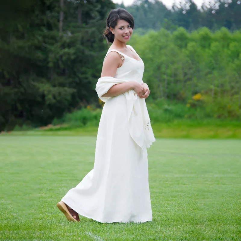 Price Cut AUDREY Organic Hemp Gown Evening Dress (Lined with Natural Raw Vegan Silk) (Discontinued, 50% Off)