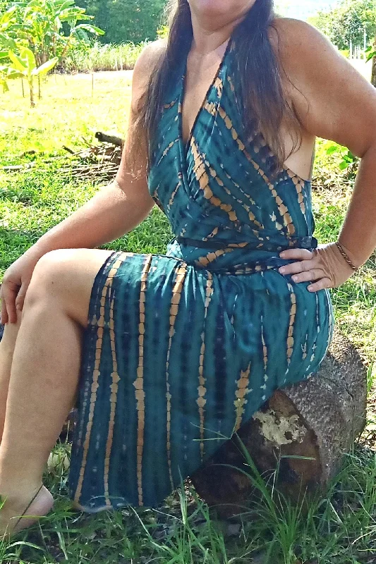 Unmissable Offer Wrap Dress/Backless Vest in Rainforest