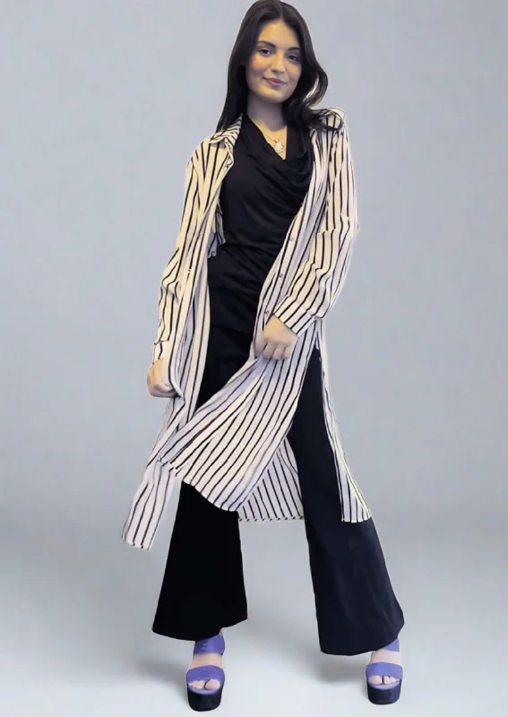 Discount Deals Be Chic Snap Front Long Dress Top Made in USA - Clearance Final Sale